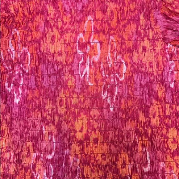 Free People Vibrant Red and Pink Blouse - Picture 5 of 5